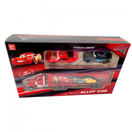 Set 3 masinute metalice - McQueen, Cars cu tir. [3]