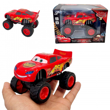 Masinute metal - Masinuta metalica - McQueen, Cars, cu sunete si lumini, jeep, rosie