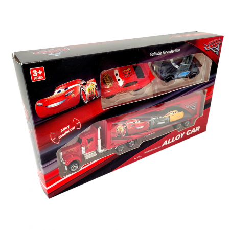 Set 3 masinute metalice - McQueen, Cars cu tir. [1]