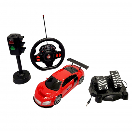 Masinuta telecomanda tip volan cu senzor, pedale, semafor, Racing control [5]