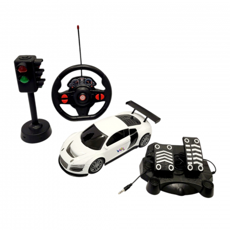 Masinuta telecomanda tip volan cu senzor, pedale, semafor, Racing control [4]