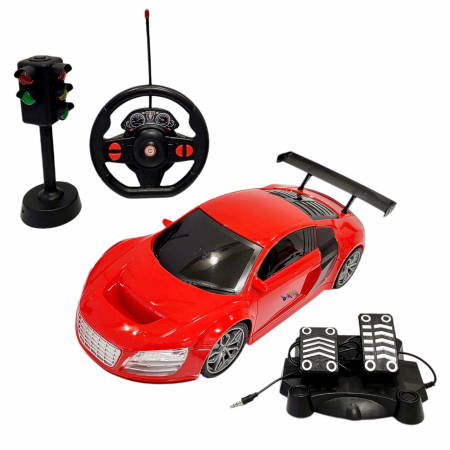 Masinuta telecomanda tip volan cu senzor, pedale, semafor, Racing control [1]