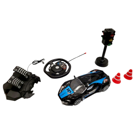 Masinuta telecomanda tip volan cu senzor, pedale, semafor, Rivalry [4]