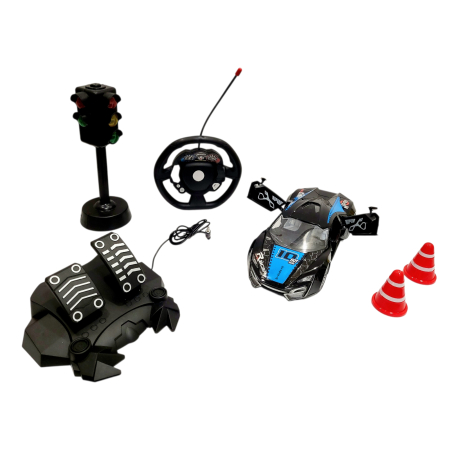 Masinuta telecomanda tip volan cu senzor, pedale, semafor, Rivalry [3]