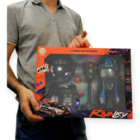 Masinuta telecomanda tip volan cu senzor, pedale, semafor, Rivalry [6]