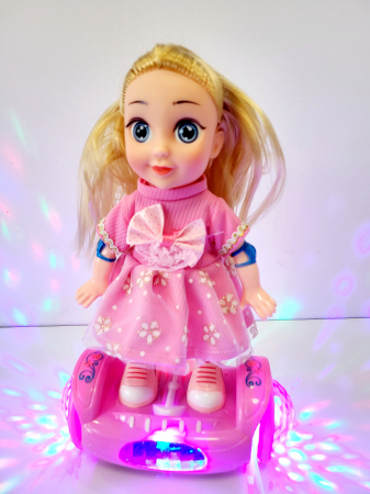 Papusa cu hoverboard muzicala și cu lumini multicolore, roz [4]