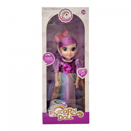 Papusa Unicorn Doll, cu lumina, merge si canta,Moly Princes, multicolor cu paiete [8]