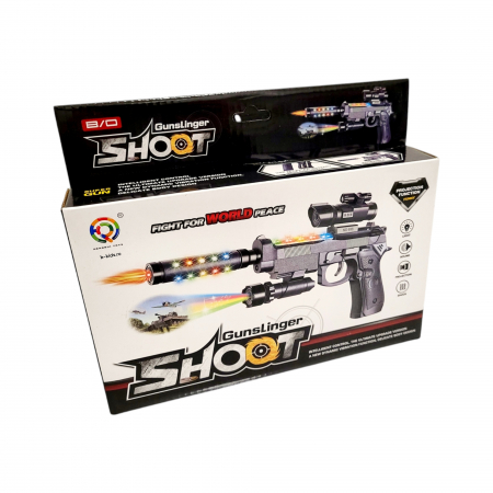 Pistol cu vibratii, lumini, sunete și proiectie , Shoot [1]