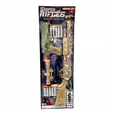 Set jucarie pusca si pistol de armata cu gloante din burete [1]