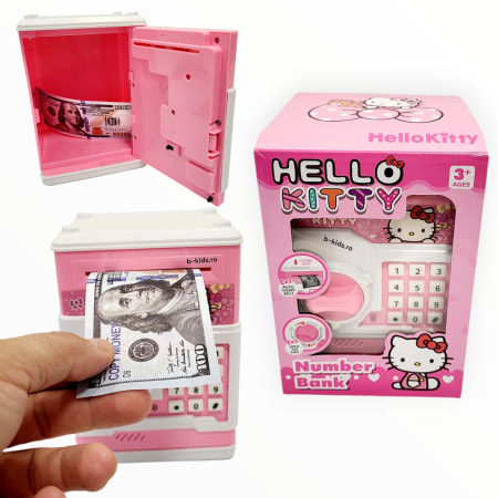 Jucarii - Pusculita copii Hello Kitty cu cifru