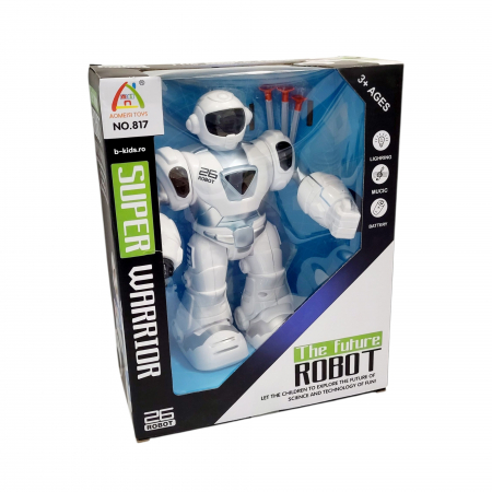 Robot Interactiv cu Lumină, Muzică și Proiectile cu Ventuză, Super Warrior [3]