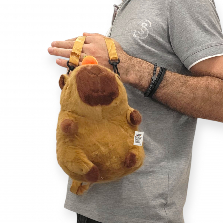 Personaje din plus - Rucsac de plus, Model Capybara, maro, 25 cm