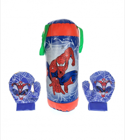 Sac de box mare SpiderMan + manusi, set de jucarie, b-kids, 66 cm. [2]