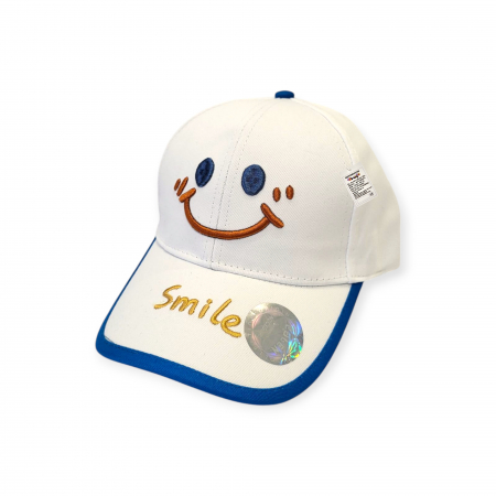 Haine - Sapcă pentru copii de vară, Smiley, alba, 4-10 ani