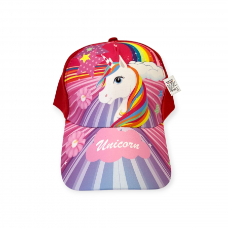 Sapcă pentru fete de vară, unicorn, rosie [1]