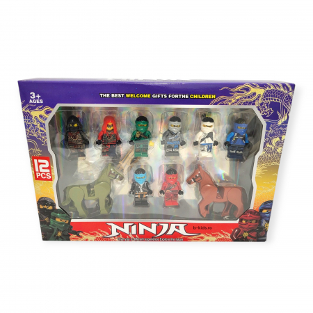Set 10 figurine jucarie Ninja tip Lego - cu cai [1]