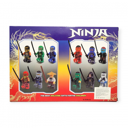 Set 10 figurine jucarie Ninja tip Lego - cu cai [2]