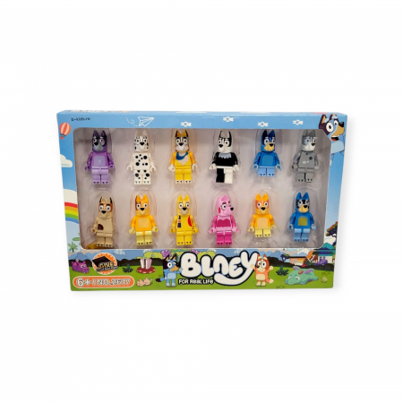 Set 12 figurine jucarie Bluey, tip Lego cu accesorii [1]
