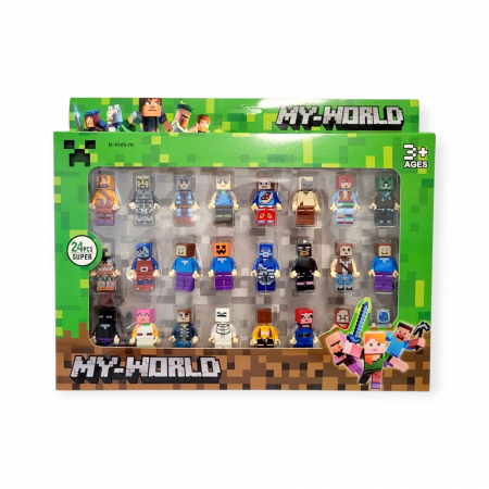 Set 24 figurine Minecraft, tip Lego cu accesorii [2]