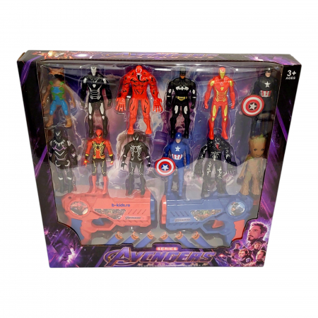 Set 12 figurine super eroi și doua pistoale cu gloande din burete [1]