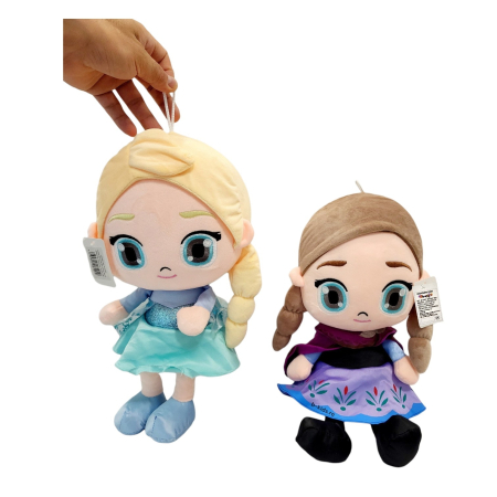 Set 2 Papusi - Jucarii de Plus Anna si Elsa -muzicale, Inspirat din Frozen (Regatul de Gheata) [2]