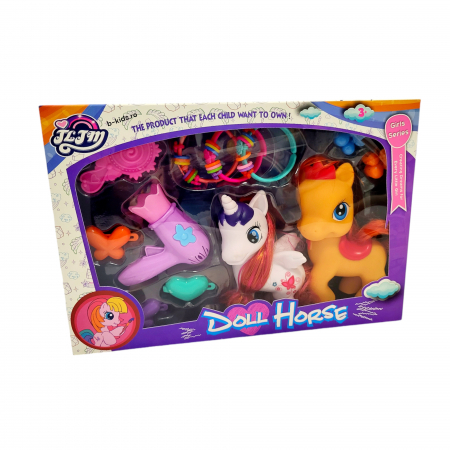 Set 2 Ponei cu accesorii. Doll Horse [2]