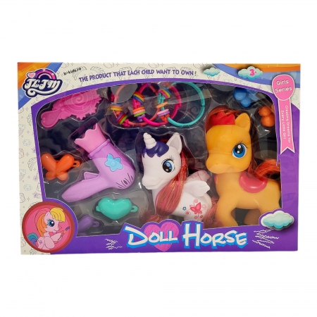 Set 2 Ponei cu accesorii. Doll Horse [1]