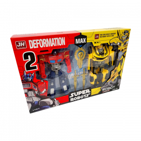 Set 2 roboti Transformers, Bumblebee si Optimus Prime, cu arme, 20 cm, multicolor [1]