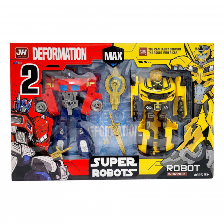 Set 2 roboti Transformers, Bumblebee si Optimus Prime, cu arme, 20 cm, multicolor [5]