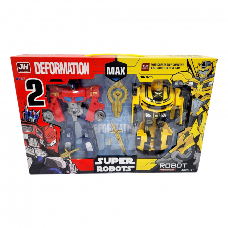 Set 2 roboti Transformers, Bumblebee si Optimus Prime, cu arme, 20 cm, multicolor [4]