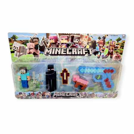 Set 3 figurine + pistol Minecraft si accesorii [2]