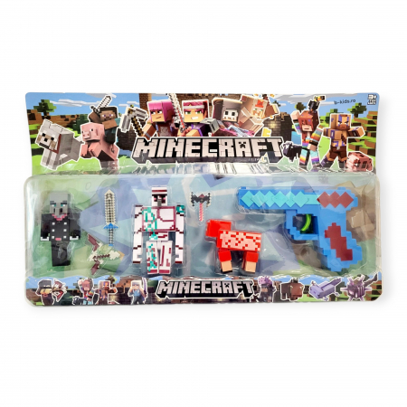 Set 3 figurine + pistol Minecraft si accesorii [3]