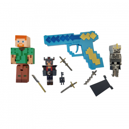 Set 3 figurine + pistol, My Craft cu accesorii [2]