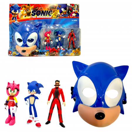 Set 3 figurine Sonic 2 cu masca, multicolor [3]