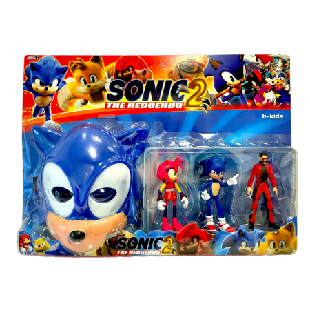 Set 3 figurine Sonic 2 cu masca, multicolor [1]