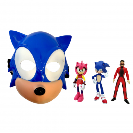 Set 3 figurine Sonic 2 cu masca, multicolor [4]
