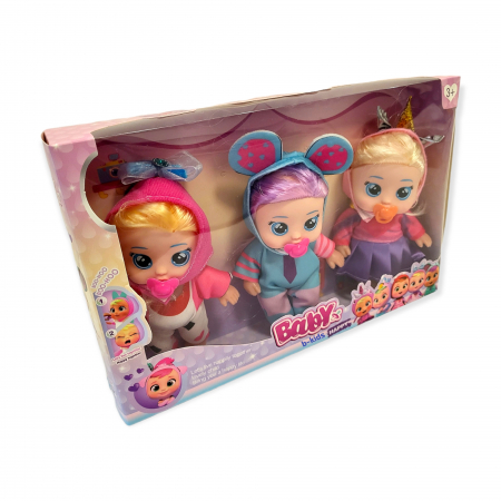 Set 3 mini papusele/bebelus cu suzete, 14 cm. [1]