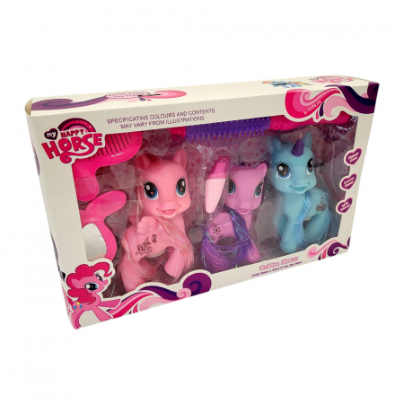Pentru fetite - Set 3 Ponei, lumina si accesorii - My Little Pony