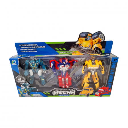 Set 3 roboti transformers, dinozaur si masini [2]