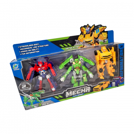 Set 3 roboti transformers, dinozaur si masini [2]