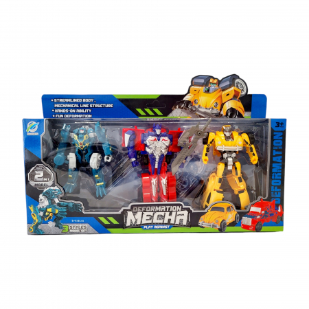 Roboti - Set 3 roboti transformers, dinozaur si masini
