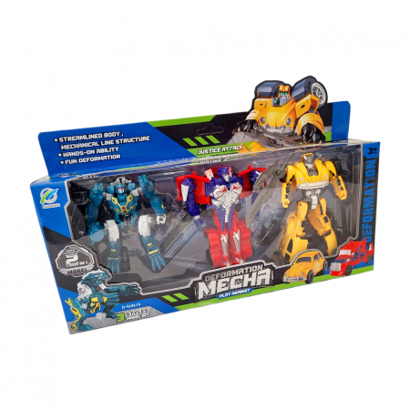 Set 3 roboti transformers, dinozaur si masini [3]