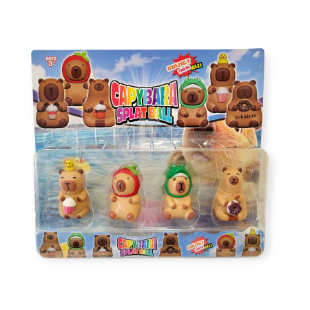 Jucarii - Set 4 Figurine Capybara Splat Ball