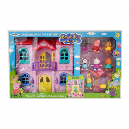 Figurine - Set mare cu 8 figurine Peppa Pig,  castel si accesorii