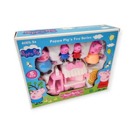 Set 4 figurine Peppa Pig cu masina de inghetata, Happy Family [1]