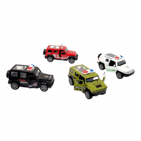 Set 4 masinute de politie din metal, modele diferite, jeep [1]