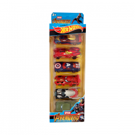 Masinute metal - Set 6 masinute metalice, Hot Winners - Avengers