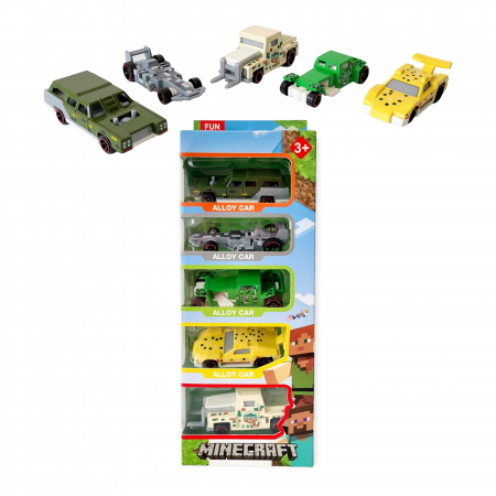 Set 5 masinute - metalice, tip Minecraft. [4]
