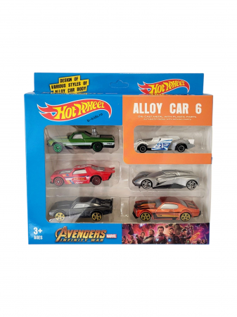 Set 6 masinute metalice, Hot Whells, diferite modele , Avengers [2]