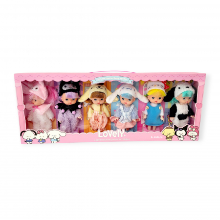 Set 6 Păpuși Lovely – cu costumașe de animalute [1]